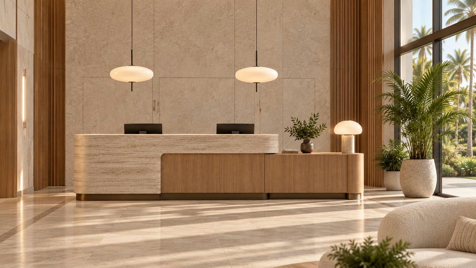Concierge and reception desk
