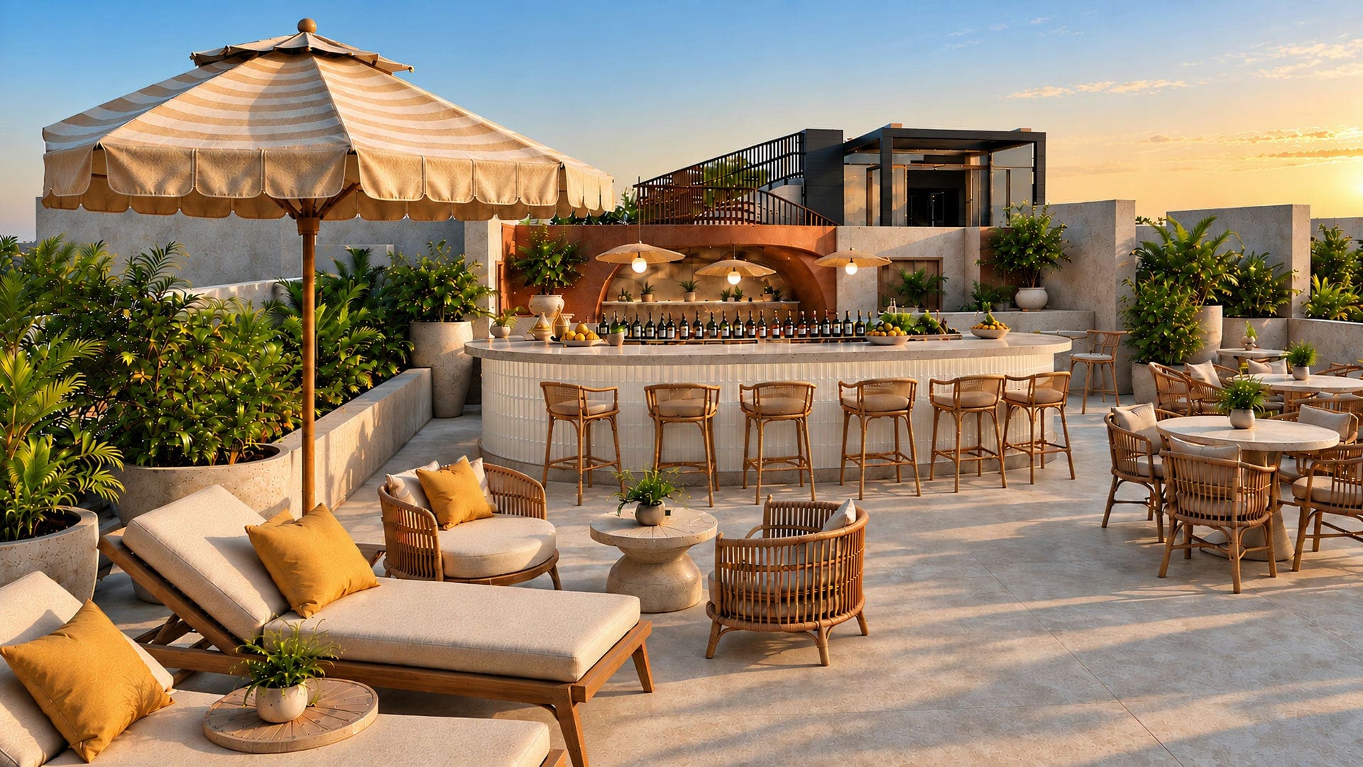 Rooftop terrace and bar